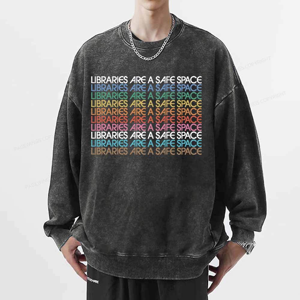 Pagewings Libraries Are For Everyone Unisex Washed Sweatshirt