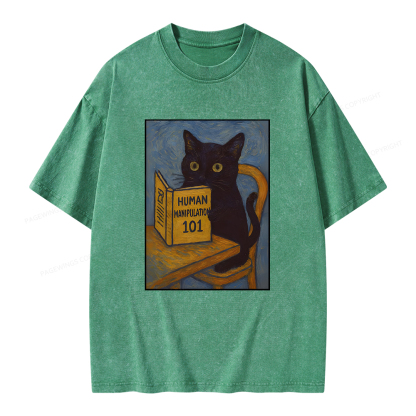 Pagewings Funny Cat Unisex Washed T-shirt