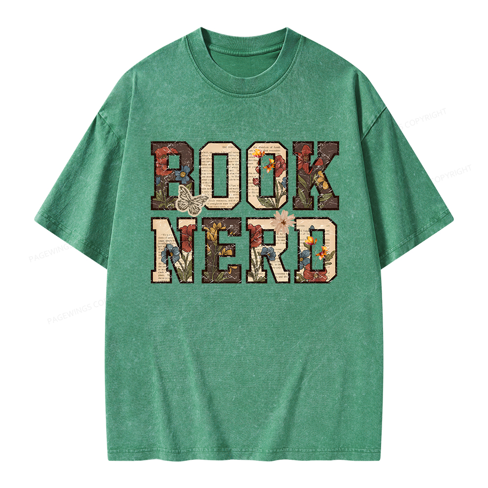 Pagewings Book Nerd Unisex Washed T-shirt