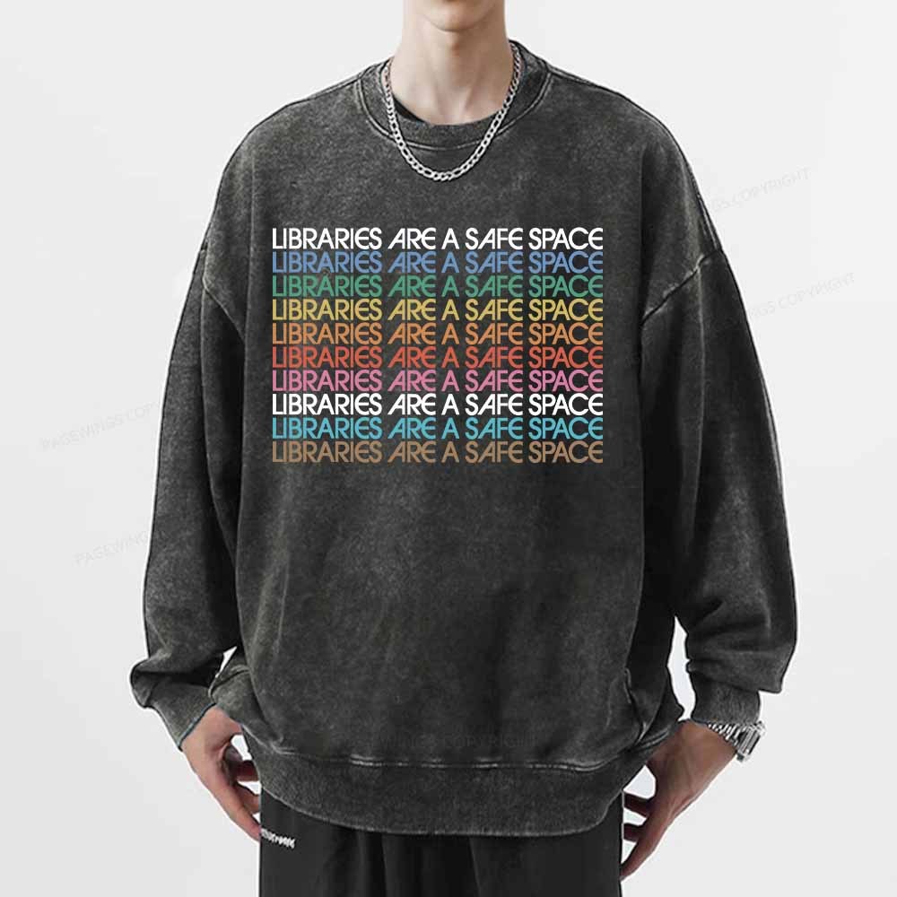 Pagewings Libraries Are For Everyone Unisex Washed Sweatshirt