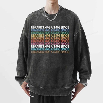 Pagewings Libraries Are For Everyone Unisex Washed Sweatshirt