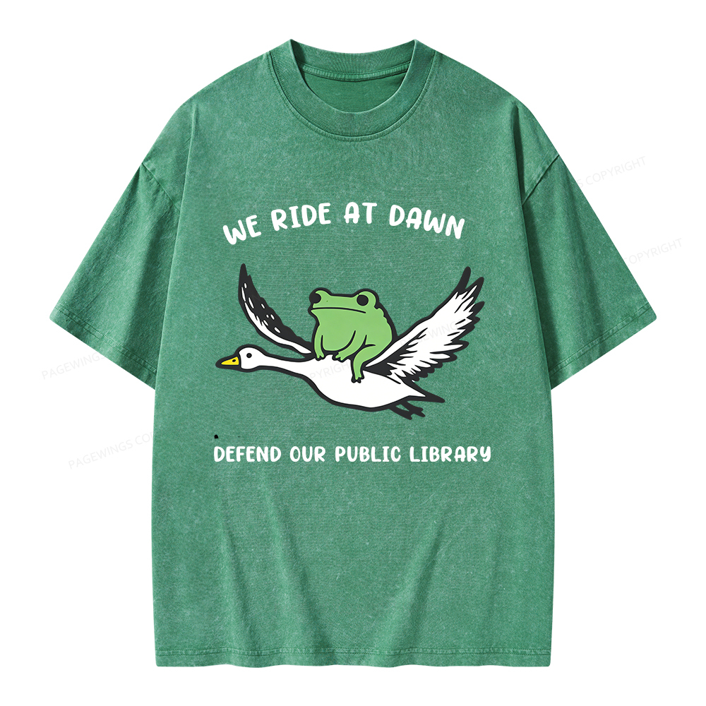 Pagewings We Ride at Dawn Unisex Washed T-shirt