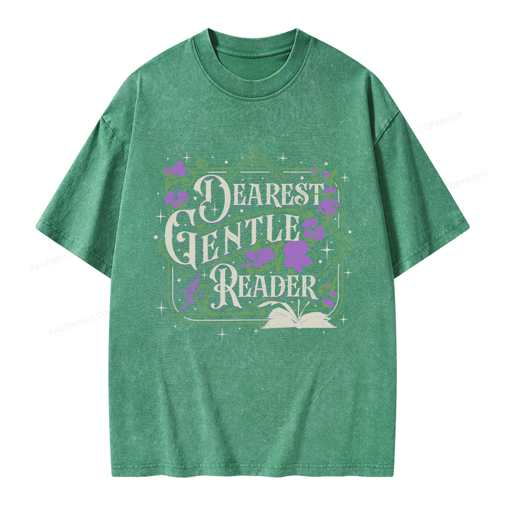 Pagewings Dearest Gentle Reader Unisex Washed T-shirt