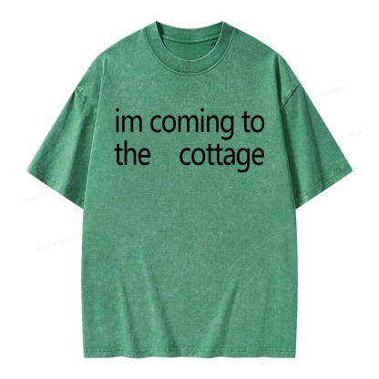 Pagewings Im Coming To The Cottage Unisex Washed T-shirt