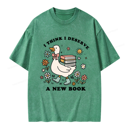 Pagewings I Think I Deserve A New Book Unisex Washed T-shirt