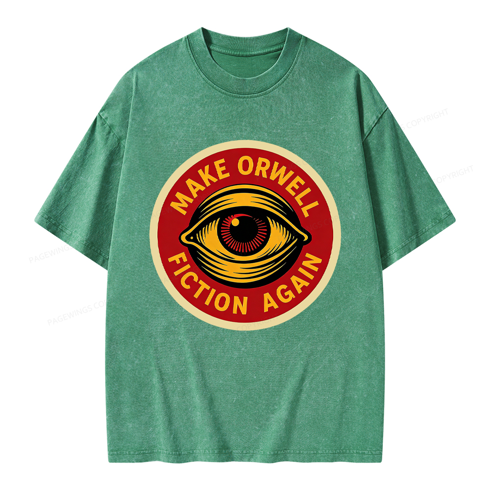 Pagewings Make Orwell Fiction Again Unisex Washed T-shirt