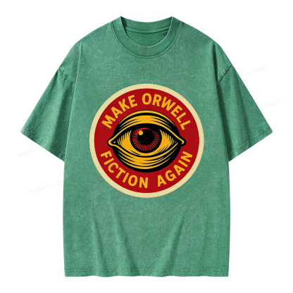 Pagewings Make Orwell Fiction Again Unisex Washed T-shirt