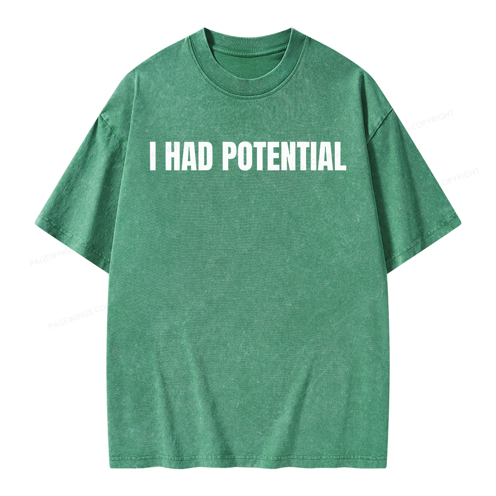 Pagewings I Had Potential Unisex Washed T-shirt