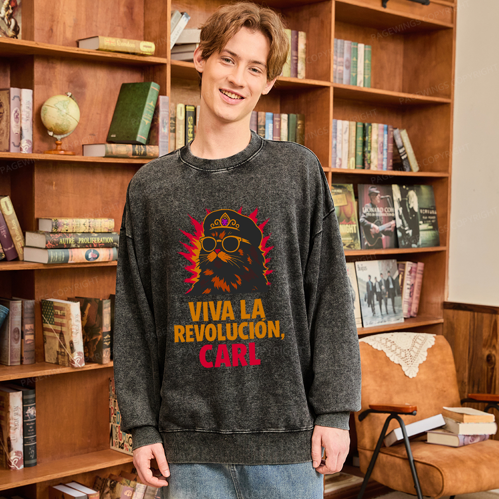 Pagewings Viva La Revolucion Unisex Washed Sweatshirt