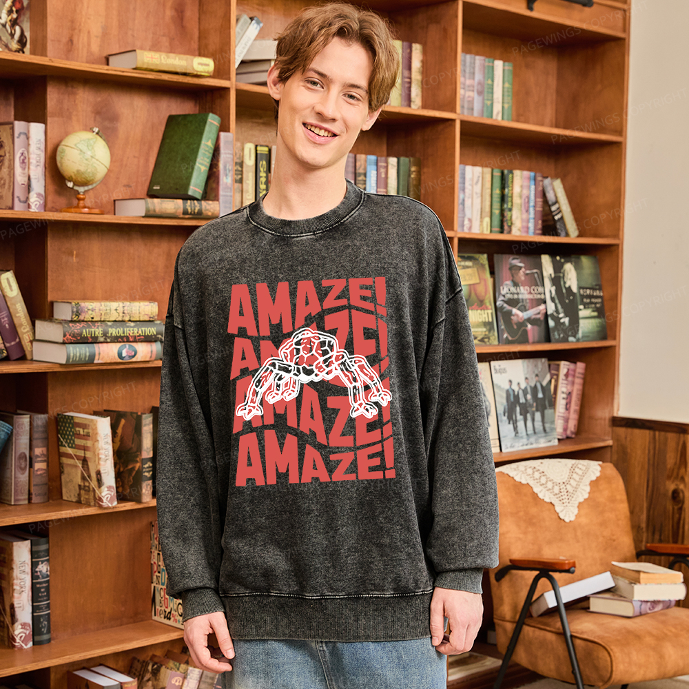 Pagewings Amaze Space Unisex Washed Sweatshirt