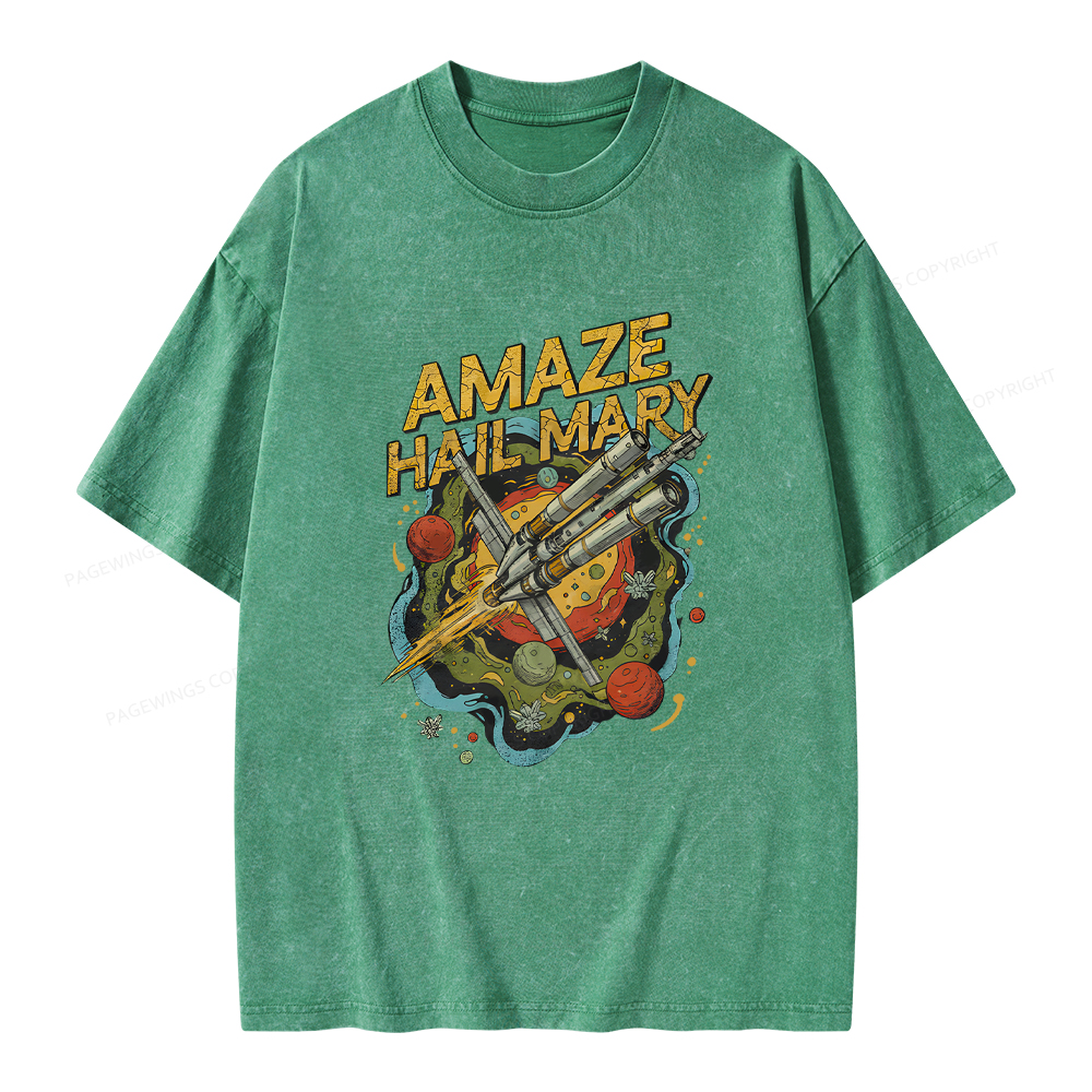 Pagewings Amaze Hail Mary Amaze Unisex Washed T-shirt