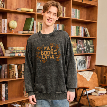 Pagewings Five Books Later Washed Sweatshirt