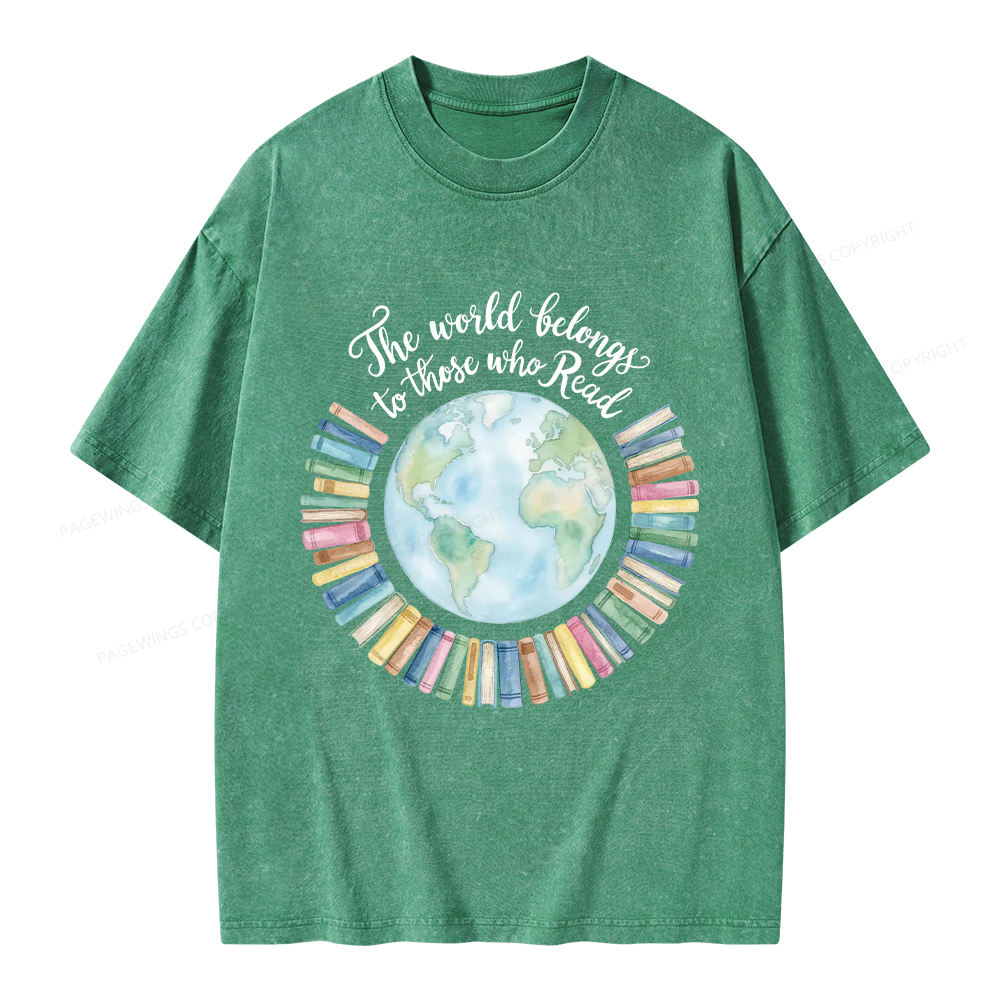 Pagewings The World Belongs to Those Who Read Unisex Washed T-shirt