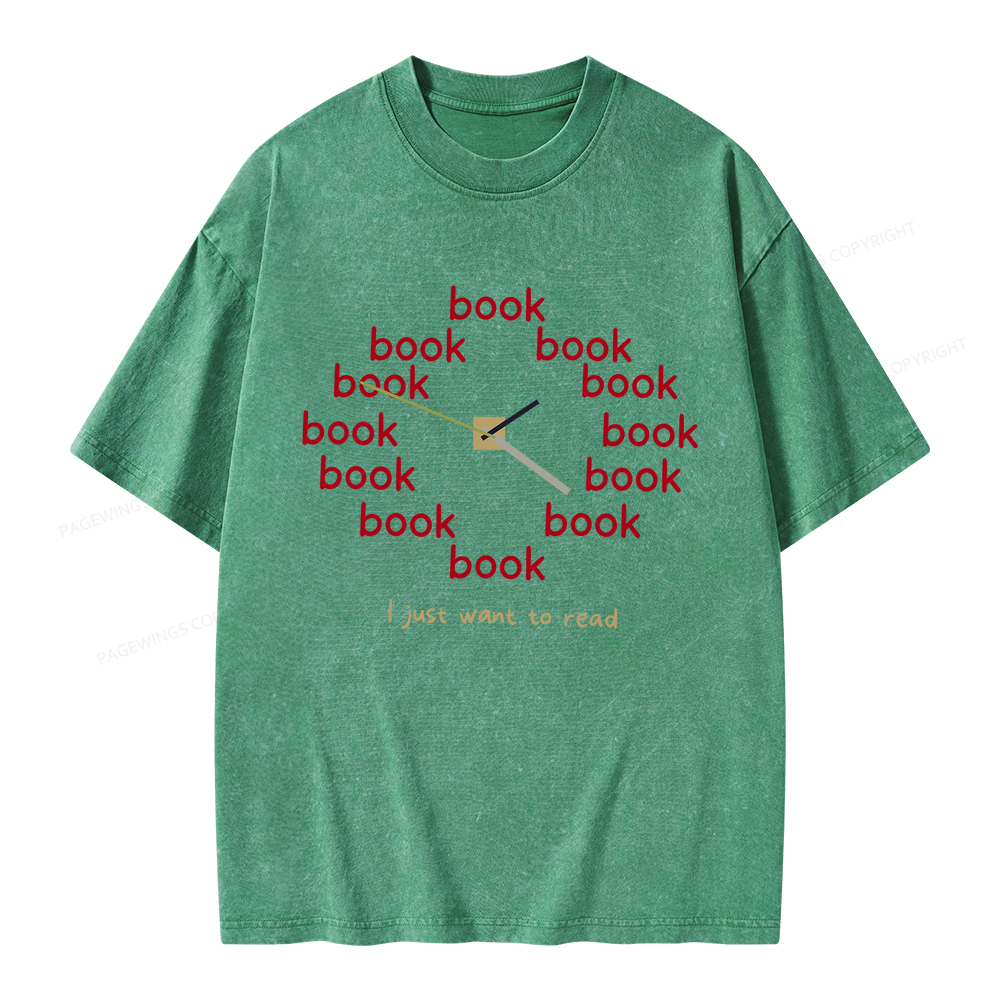 Pagewings I Just Want To Read Unisex Washed T-shirt