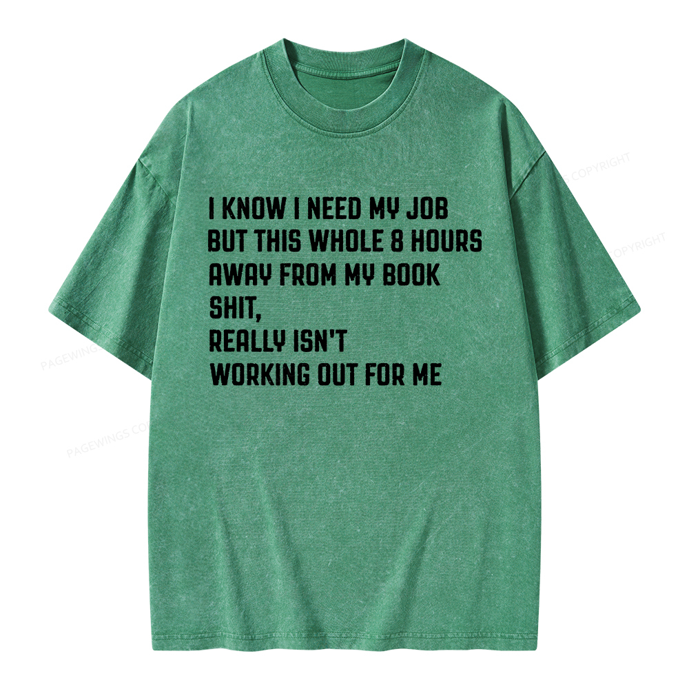 Pagewings Funny Book Lover Unisex Washed T-shirt