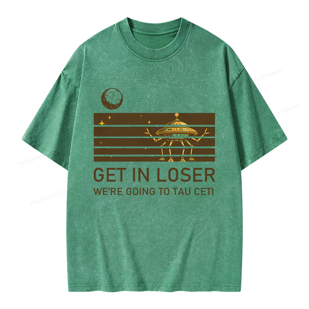 Pagewings Get In Loser Unisex Washed T-shirt