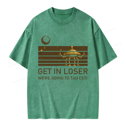 Pagewings Get In Loser Unisex Washed T-shirt