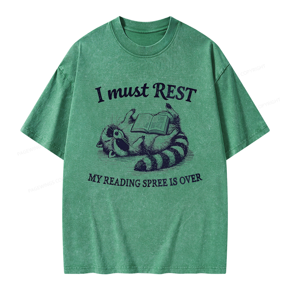 Pagewings My Reading Spree Is Over Unisex Washed T-shirt