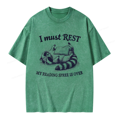 Pagewings My Reading Spree Is Over Unisex Washed T-shirt