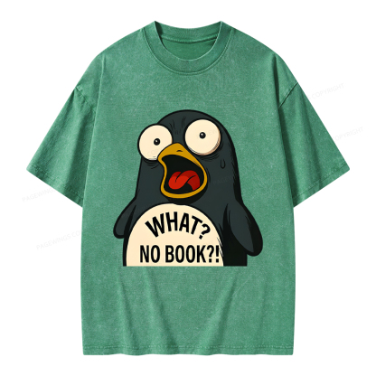 Pagewings What No Book Unisex Washed T-shirt