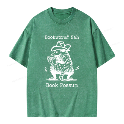Pagewings Book Possum Unisex Washed T-shirt