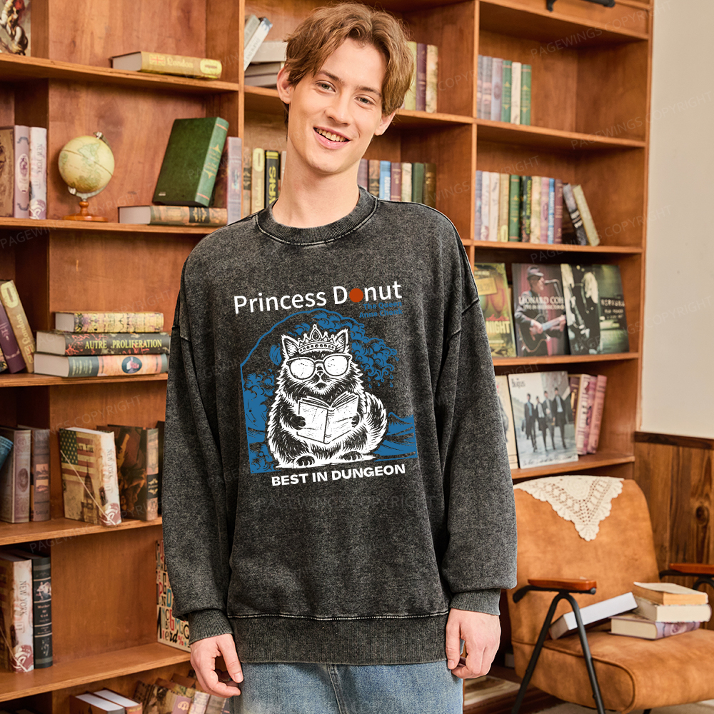 Pagewings Princess Donut Unisex Washed Sweatshirt