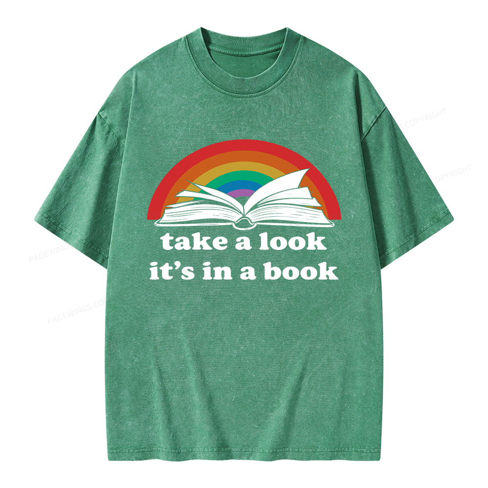 Pagewings Take A Look It’s In A Book Unisex Washed T-shirt