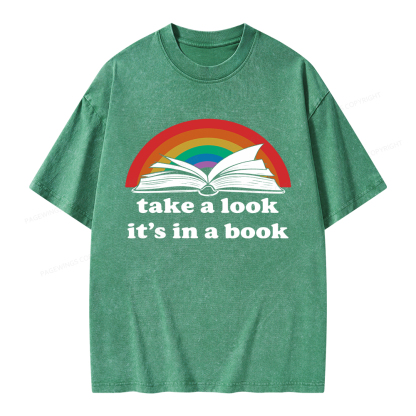 Pagewings Take A Look It’s In A Book Unisex Washed T-shirt