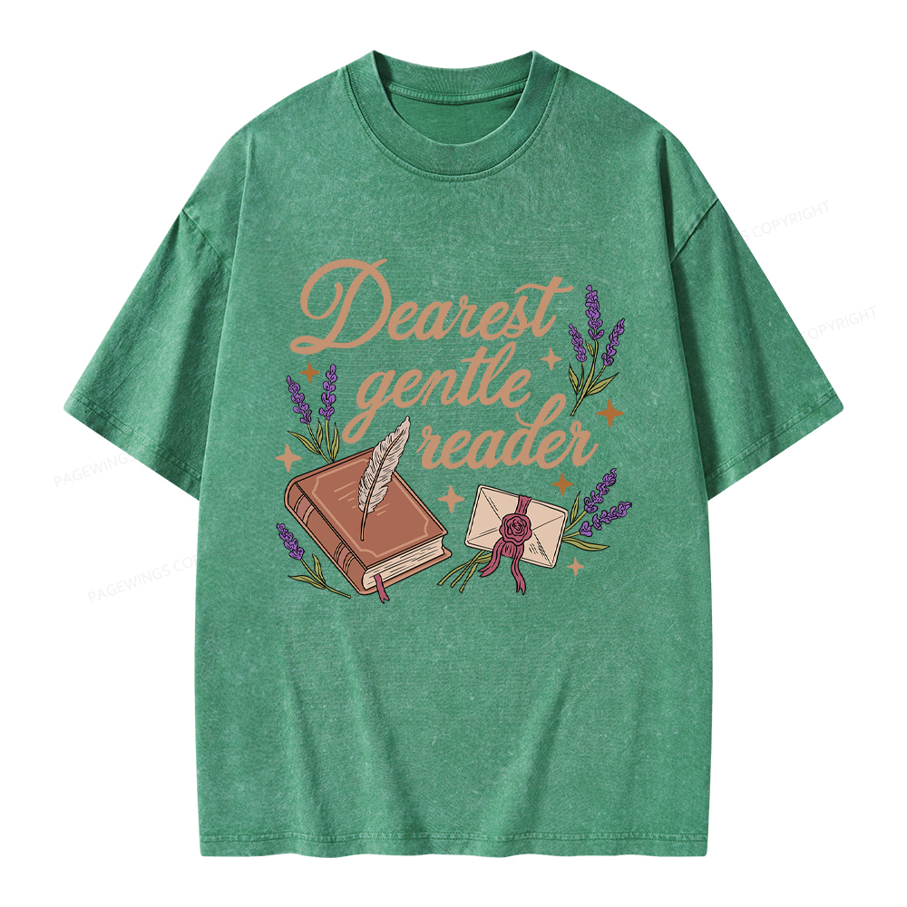 Pagewings Dearest Gentle Reader Unisex Washed T-shirt