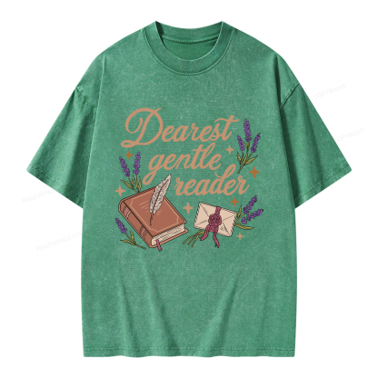 Pagewings Dearest Gentle Reader Unisex Washed T-shirt
