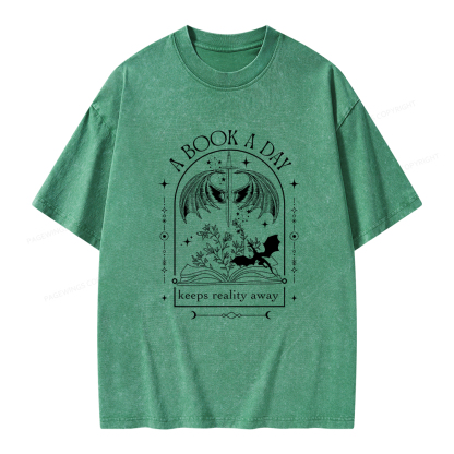 Pagewings A Book a Day Dragon Unisex Washed T-shirt