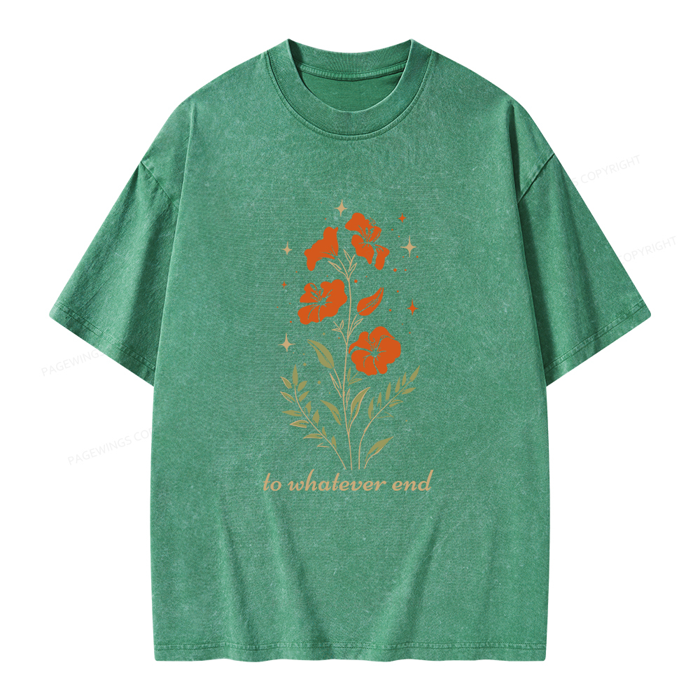 Pagewings Throne of Glass To Whatever End Unisex Washed T-shirt