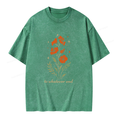 Pagewings Throne of Glass To Whatever End Unisex Washed T-shirt