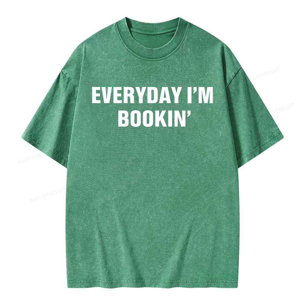 Pagewings Everyday I’m Bookin Unisex Washed T-shirt