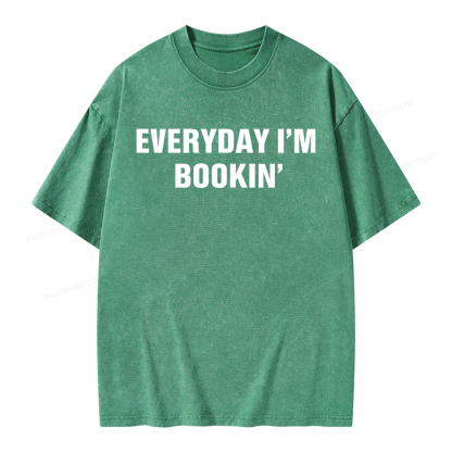Pagewings Everyday I’m Bookin Unisex Washed T-shirt
