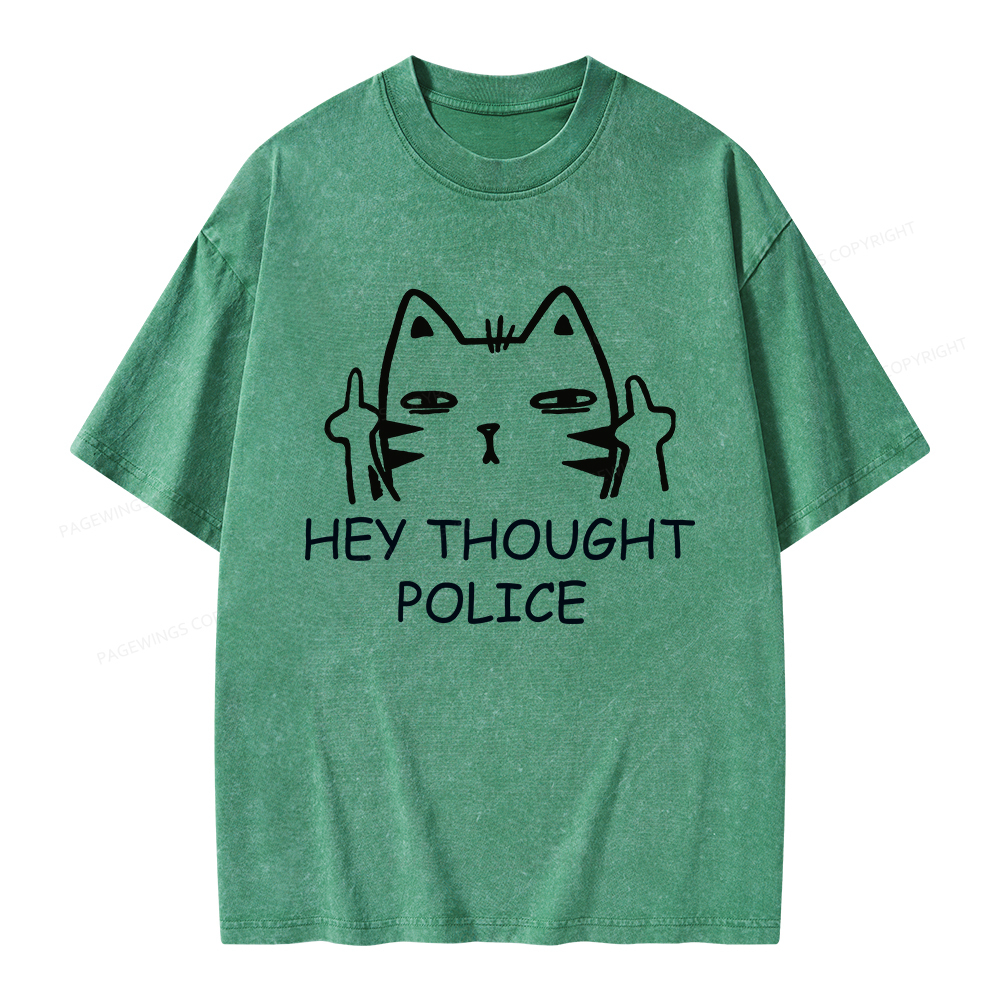 Pagewings Hey Thought Police Unisex Washed T-shirt