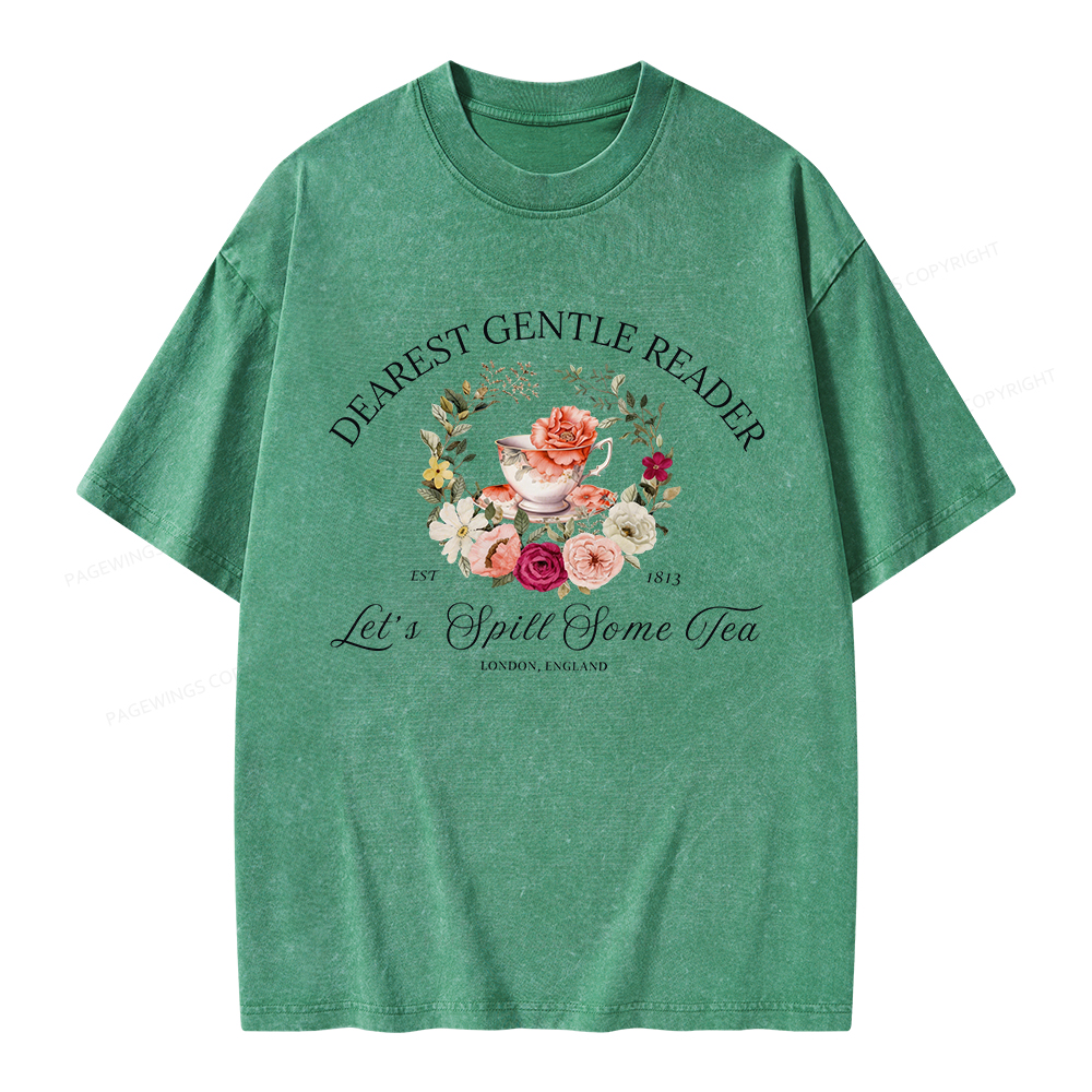 Pagewings Dearest Gentle Reader Unisex Washed T-shirt