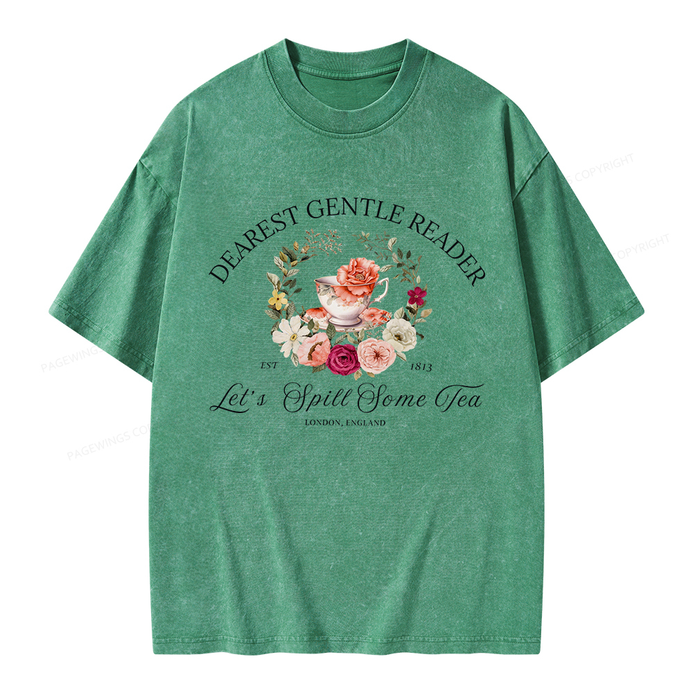 Pagewings Dearest Gentle Reader Unisex Washed T-shirt