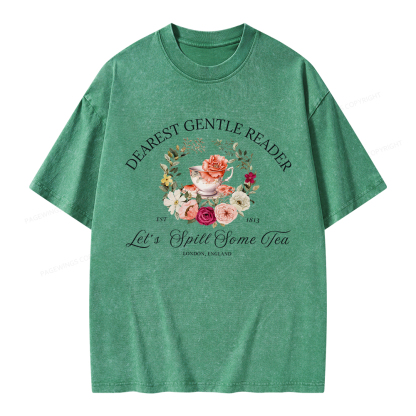 Pagewings Dearest Gentle Reader Unisex Washed T-shirt