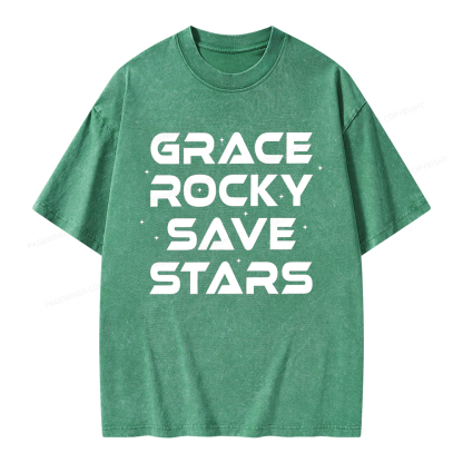 Pagewings Grace Rocky Save Stars Unisex Washed T-shirt