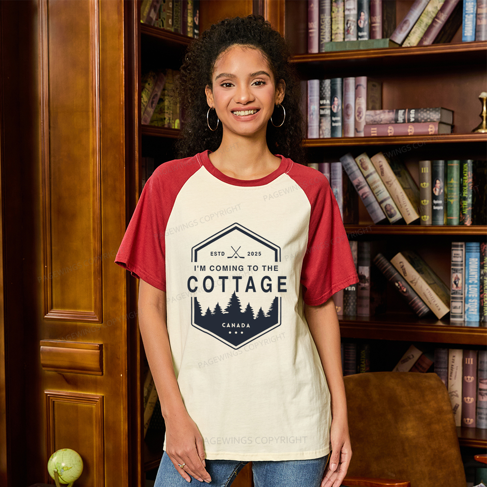 Pagewings Coming To The Cottage Raglan T-shirt