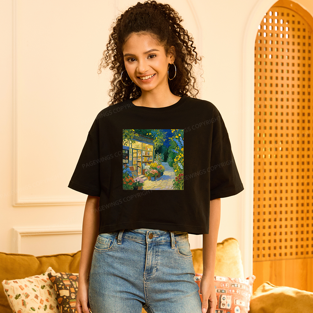 Pagewings Bookshop Women Crop Tops