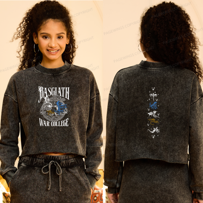 Pagewings Fantasy Bookish Washed Crop Sweatshirt