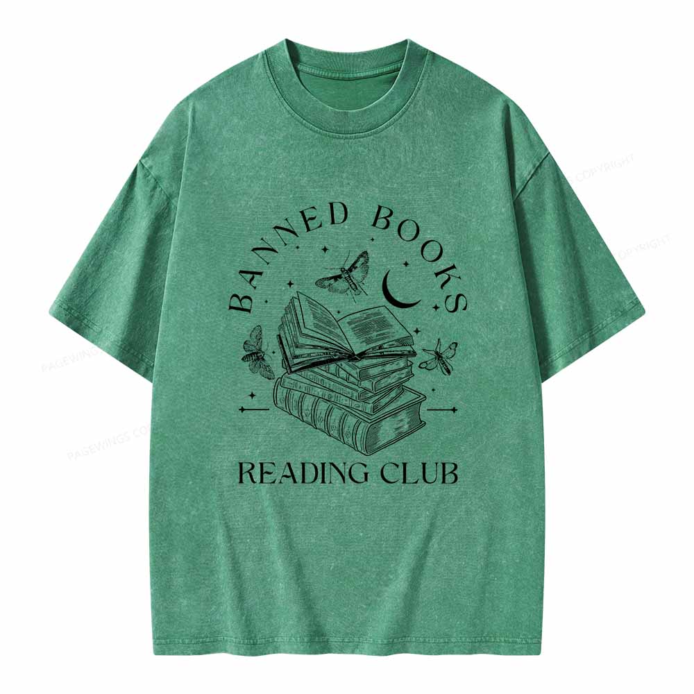 Pagewings Banned Book Reading Club Shirt Unisex Washed T-shirt