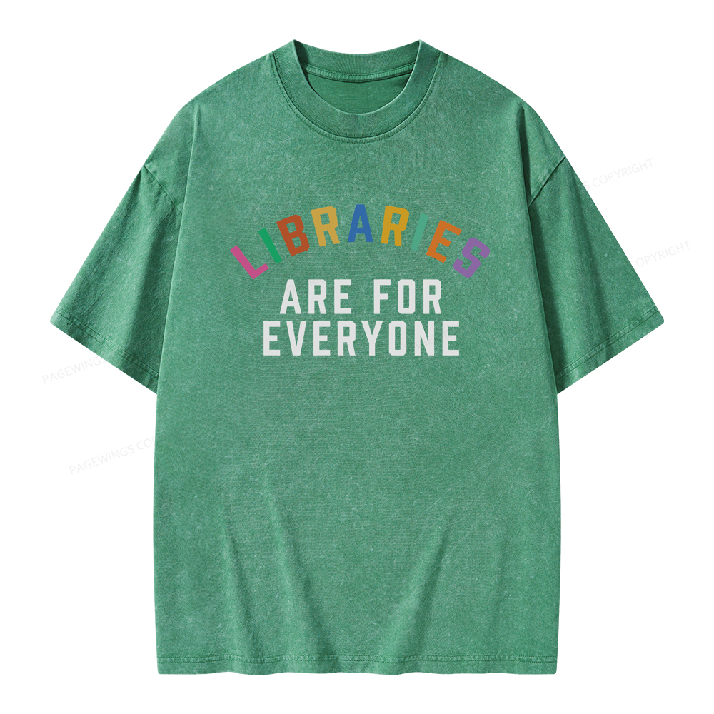 Pagewings Libraries Are For Everyone Unisex Washed T-shirt