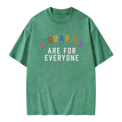 Pagewings Libraries Are For Everyone Unisex Washed T-shirt