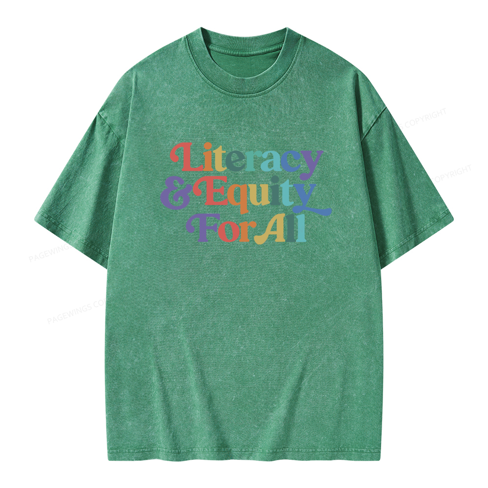 Pagewings Literacy & Equity For All Unisex Washed T-shirt