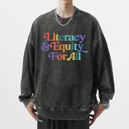 Pagewings Literacy & Equity For All Unisex Washed Sweatshirt