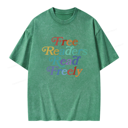 Pagewings Free Readers Read Freely Unisex Washed T-shirt