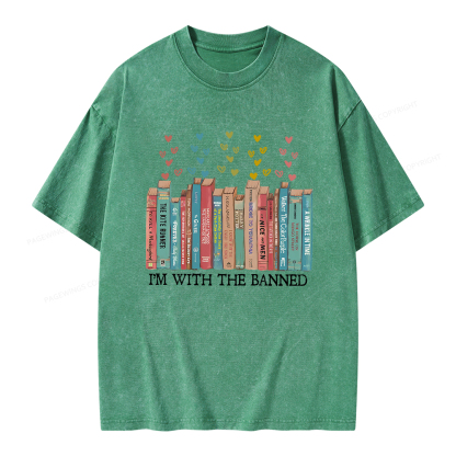 Pagewings I'm With The Banned Unisex Washed T-shirt